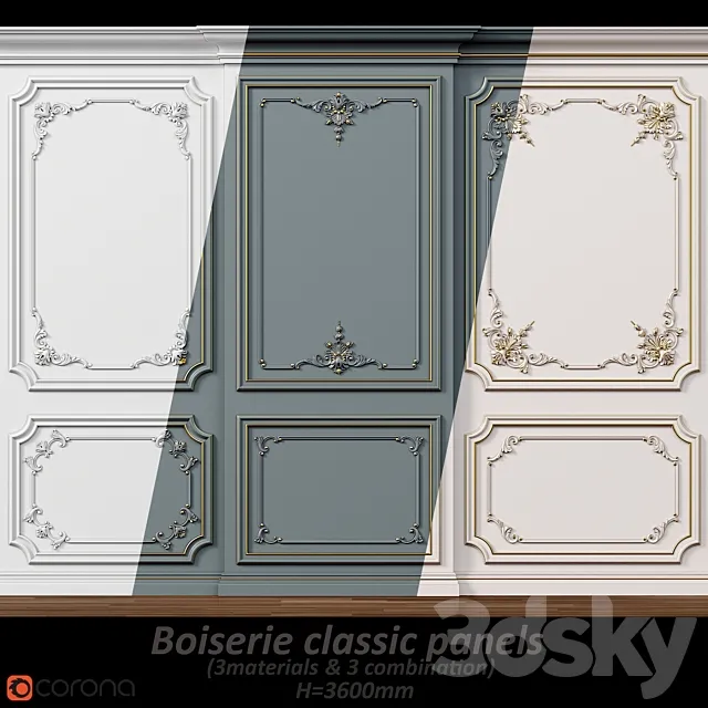 Wall molding 5. Boiserie classic panels 3DModel Wall molding 5. Boiserie classic panels 3DModel