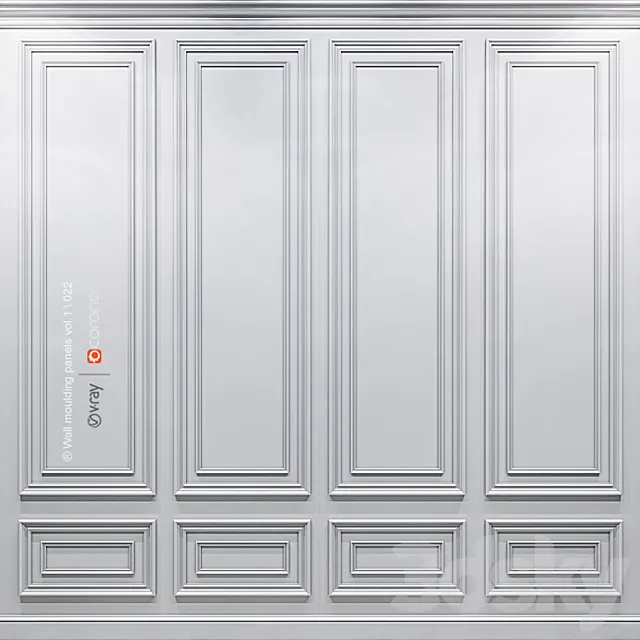 Wall molding panels vol. 1.022 3D Model