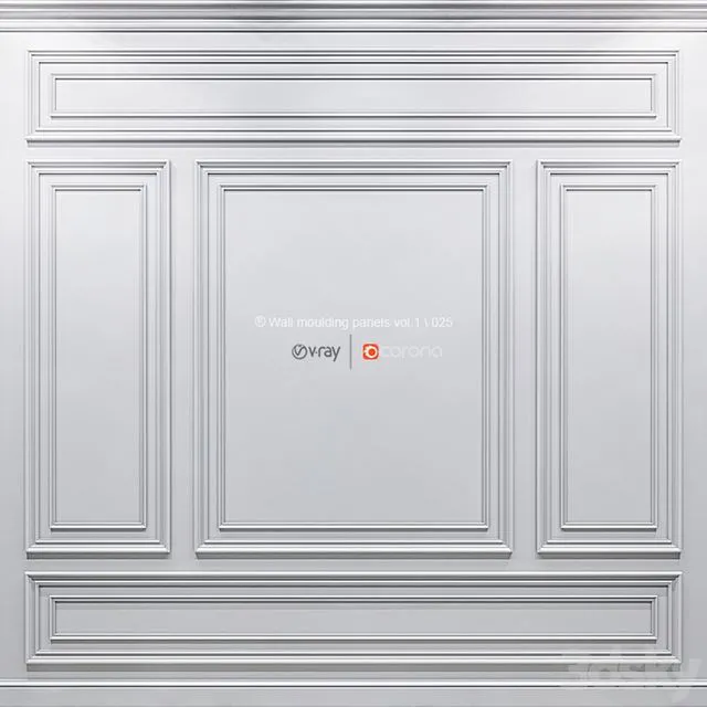 Wall molding panels vol. 1.025 3D Model