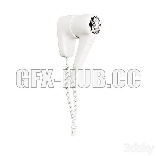 Wall Mount Hair Dryer 1 3D Model