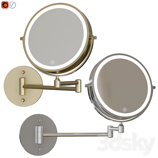 Wall-mounted cosmetic mirror 02 3D Model