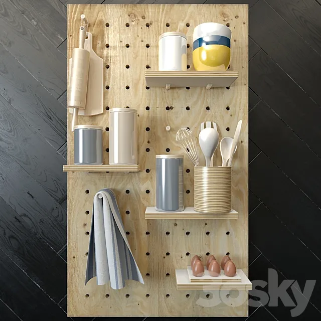 Wall-mounted Storage Panel 3DModel