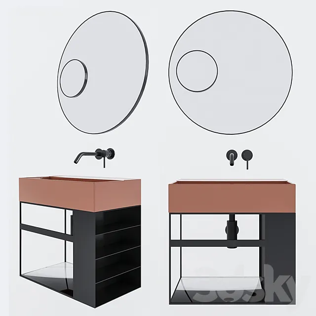 Wall-mounted washbasin Globo 3D Model Wall-mounted washbasin Globo 3D Model