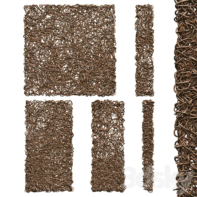 Wall of rods. Set of 5 models 3D Model Wall of rods. Set of 5 models 3D Model