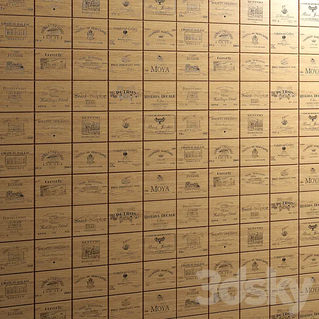 Wall of wine boxes 3DModel Wall of wine boxes 3DModel