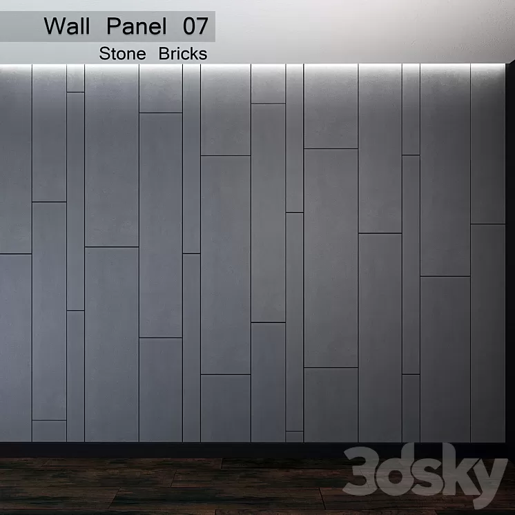Wall Panel 07. Stone Bricks 3D Model Wall Panel 07. Stone Bricks 3D Model