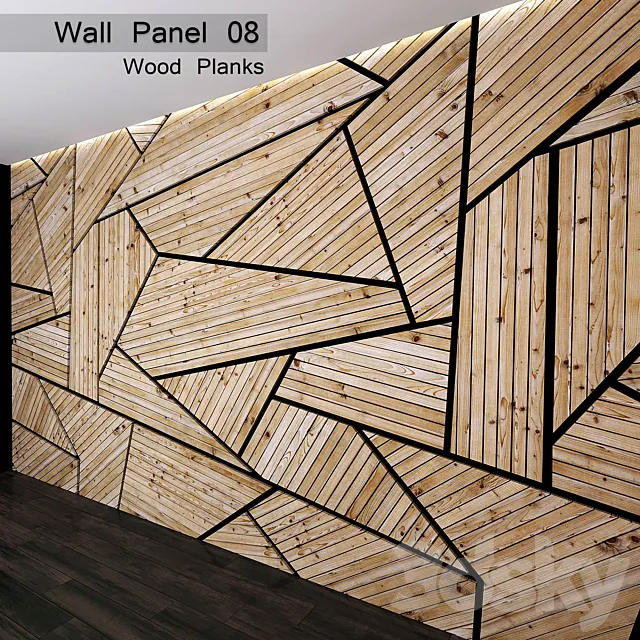 Wall Panel 08. Wood Planks 3DModel Wall Panel 08. Wood Planks 3DModel