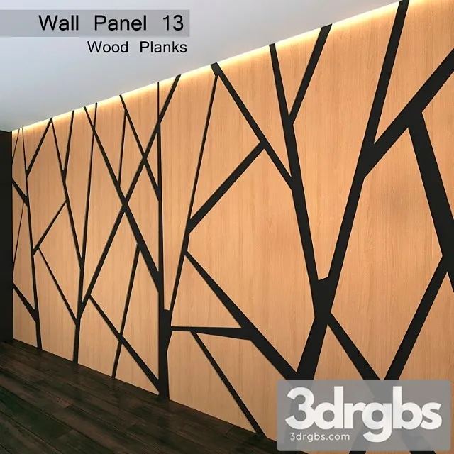 Wall panel 13. wood planks 3D Model Download