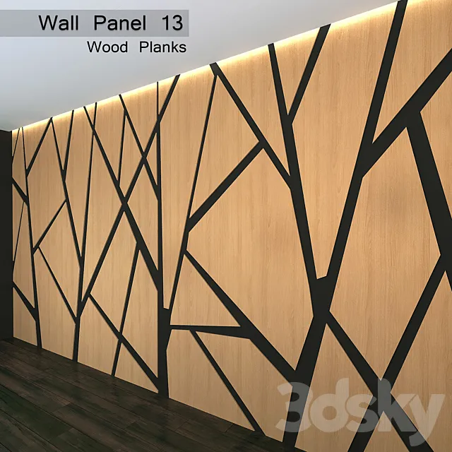 Wall Panel 13. Wood Planks 3D Model Wall Panel 13. Wood Planks 3D Model