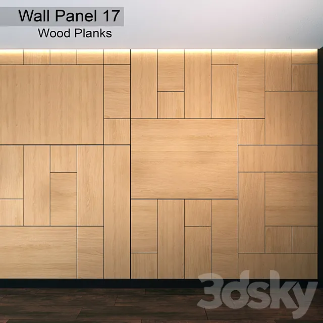 Wall Panel 17. Wood Planks 3D Model Wall Panel 17. Wood Planks 3D Model