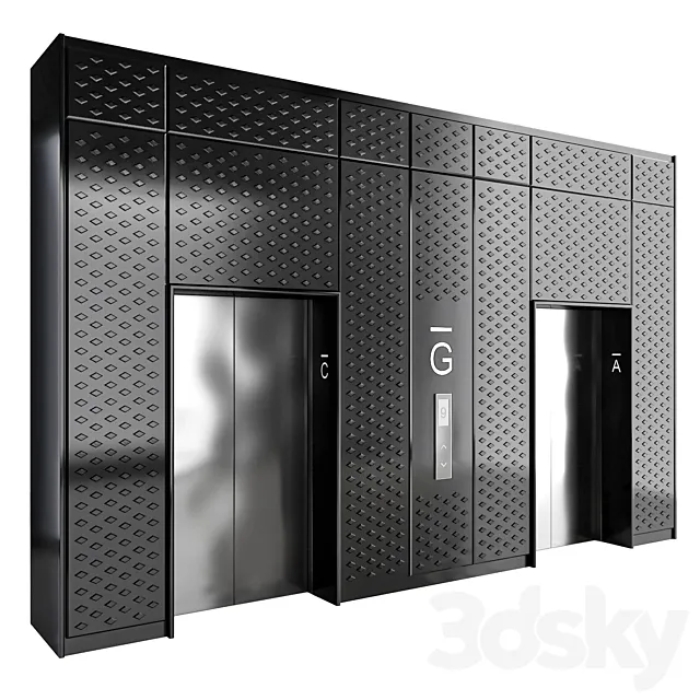 Wall panel Elevator 3 3D Model Wall panel Elevator 3 3D Model