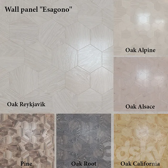 Wall panel “Esagono” (6 colors) 3DModel Wall panel “Esagono” (6 colors) 3DModel