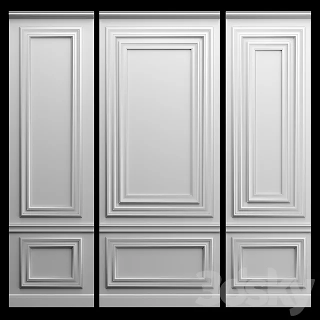 Wall panel – gypsum stucco 3D Model Wall panel – gypsum stucco 3D Model