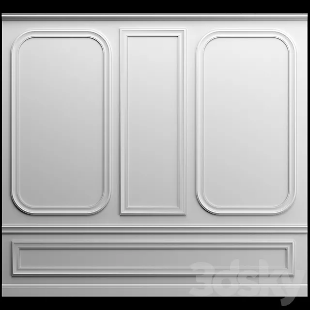 Wall panel – gypsum stucco 3D Model Wall panel – gypsum stucco 3D Model