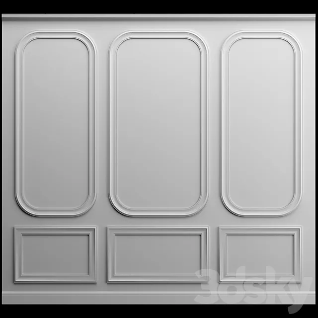 Wall panel – gypsum stucco 3D Model Wall panel – gypsum stucco 3D Model