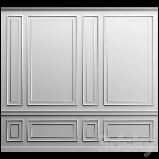 Wall panel – gypsum stucco 3D Model Wall panel – gypsum stucco 3D Model