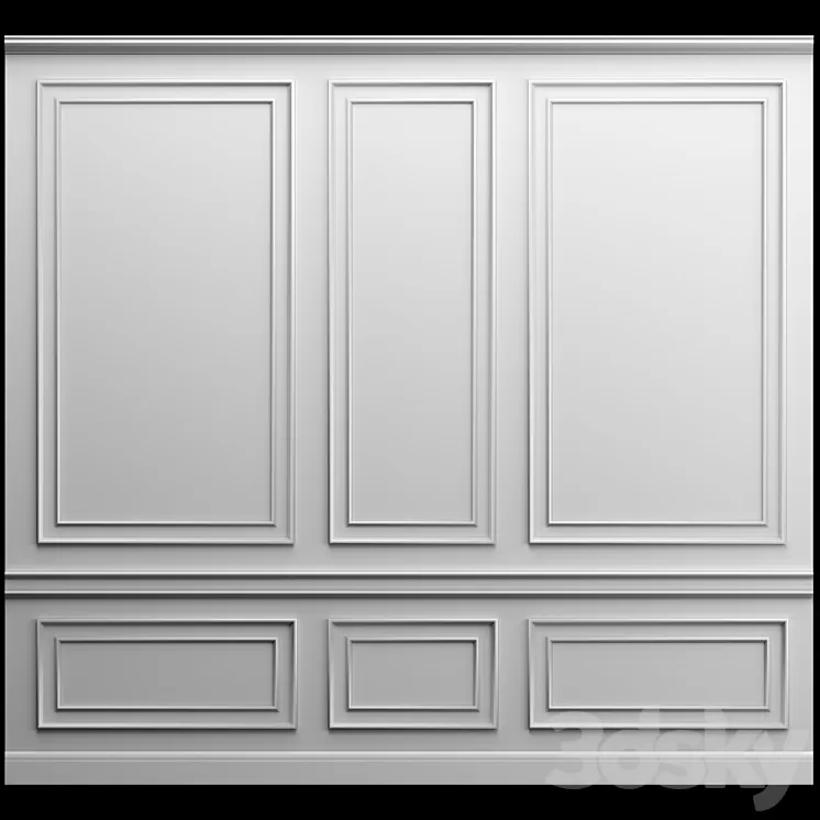 Wall panel – gypsum stucco 3D Model Wall panel – gypsum stucco 3D Model