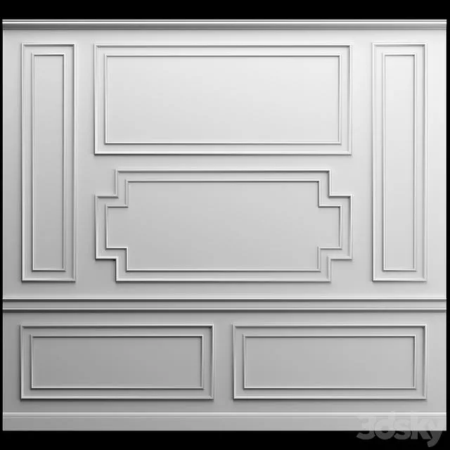 Wall panel – gypsum stucco molding 3D Model Wall panel – gypsum stucco molding 3D Model