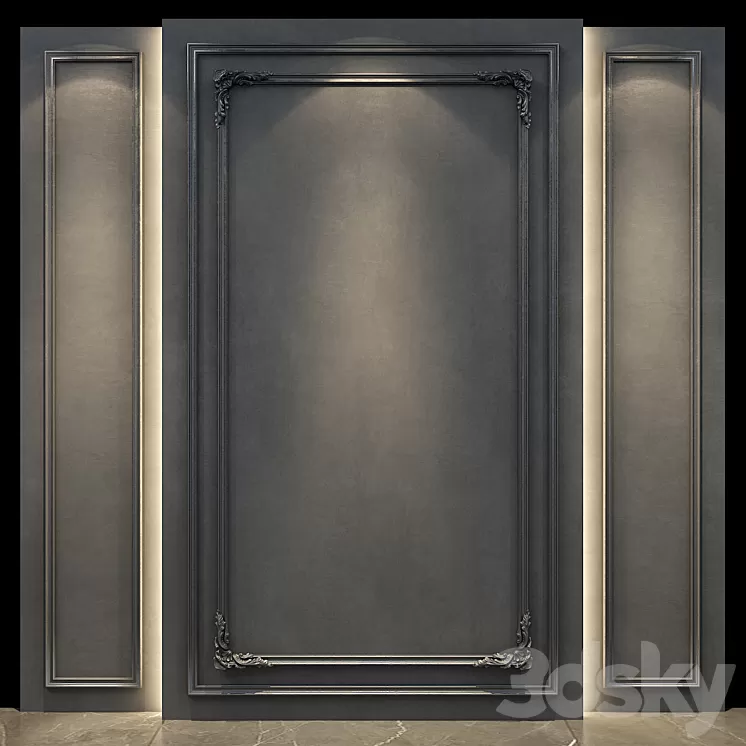 Wall panel – gypsum stucco molding – set 02 3D Model Wall panel – gypsum stucco molding – set 02 3D Model