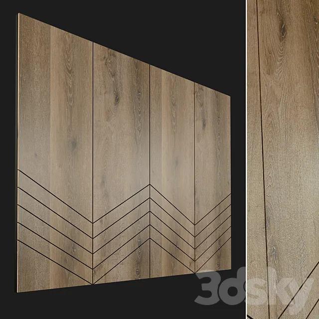 Wall panel made of wood. Decorative wall. 95 3D Model