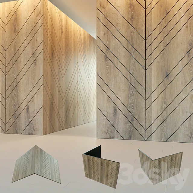 Wall panel made of wood. Decorative wall. Corner. 118 3D Model Wall panel made of wood. Decorative wall. Corner. 118 3D Model