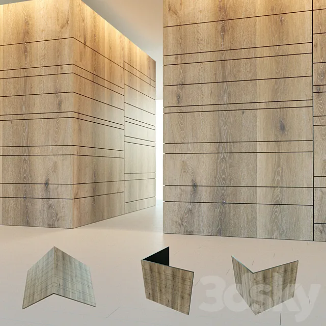 Wall panel made of wood. Decorative wall. Corner. 121 3D Model Wall panel made of wood. Decorative wall. Corner. 121 3D Model