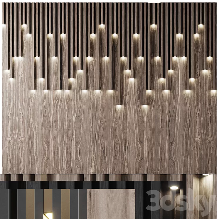 Wall panel set 2 3D Model Free Download