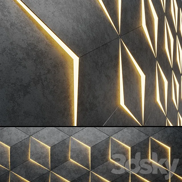 Wall Panel Stone 3dmodel - 3dsky Decor Helper