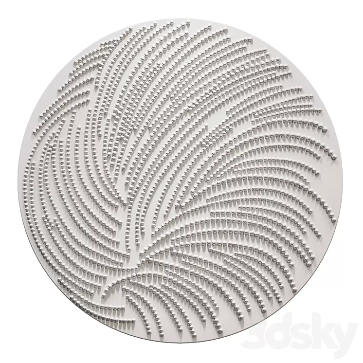 Wall panel White Round 3D Model Free Download