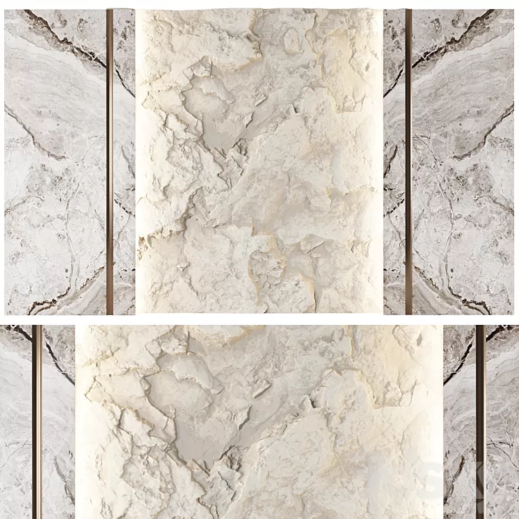 Wall panel with a white rock 3D Model Wall panel with a white rock 3D Model