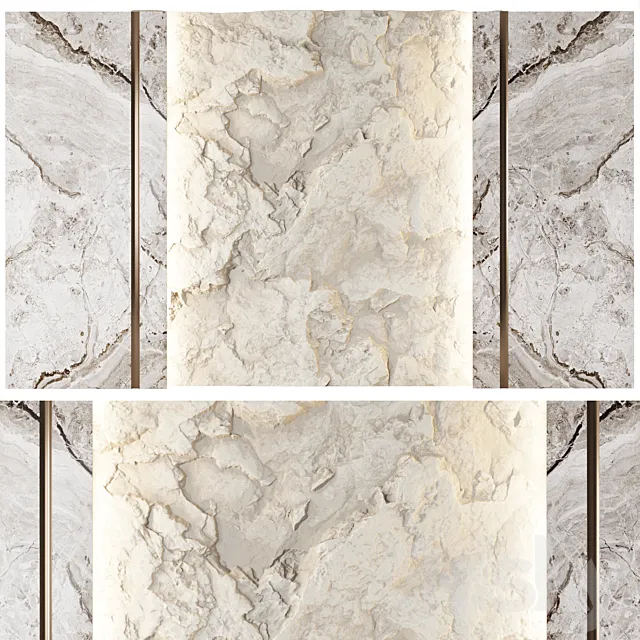 Wall panel with a white rock 3DModel
