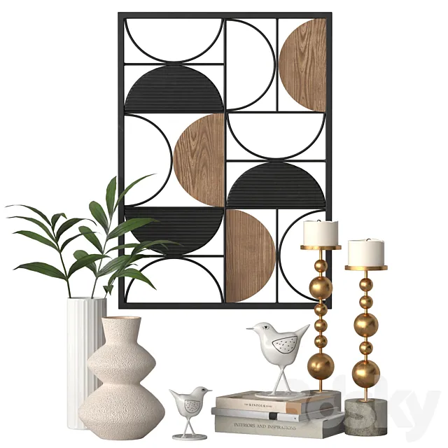 Wall panel with decor 3D Model Wall panel with decor 3D Model