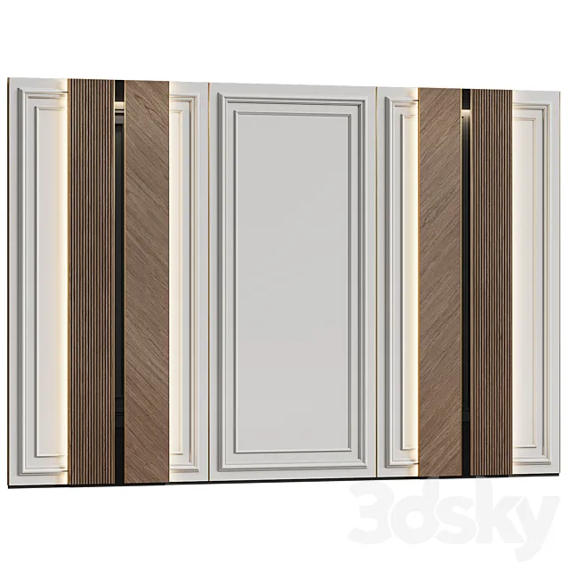 Wall panels in modern classic style 15 3D Model