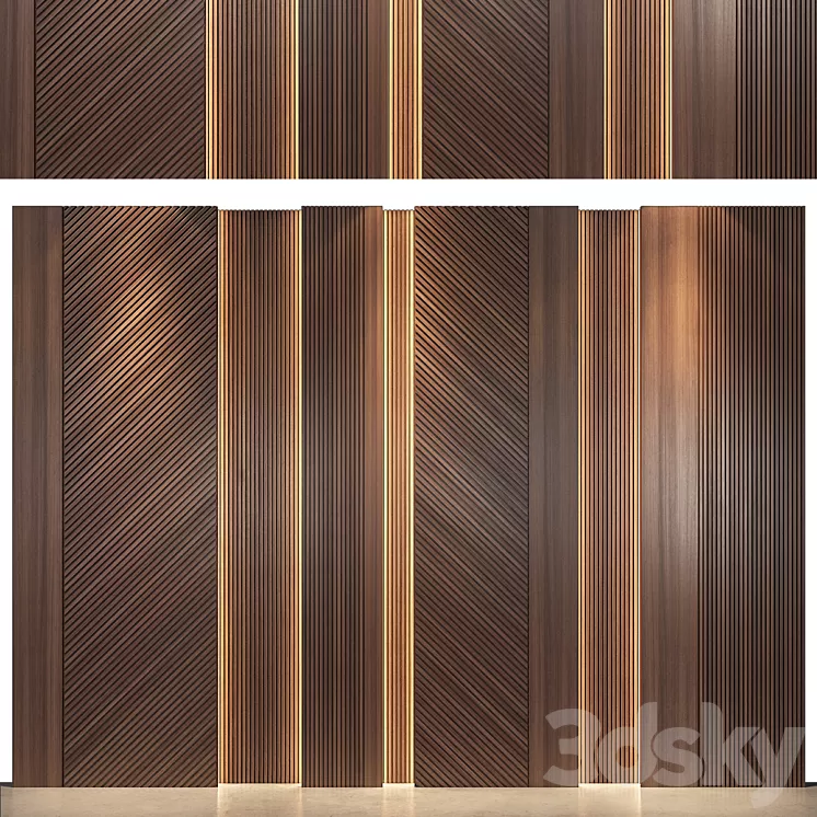 wall panels | set 121 3D Model Free Download