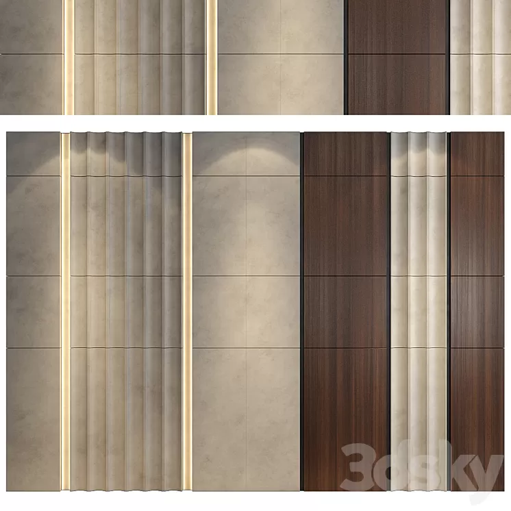 wall panels | set 149 3D Model - 3DSKY Decor Helper