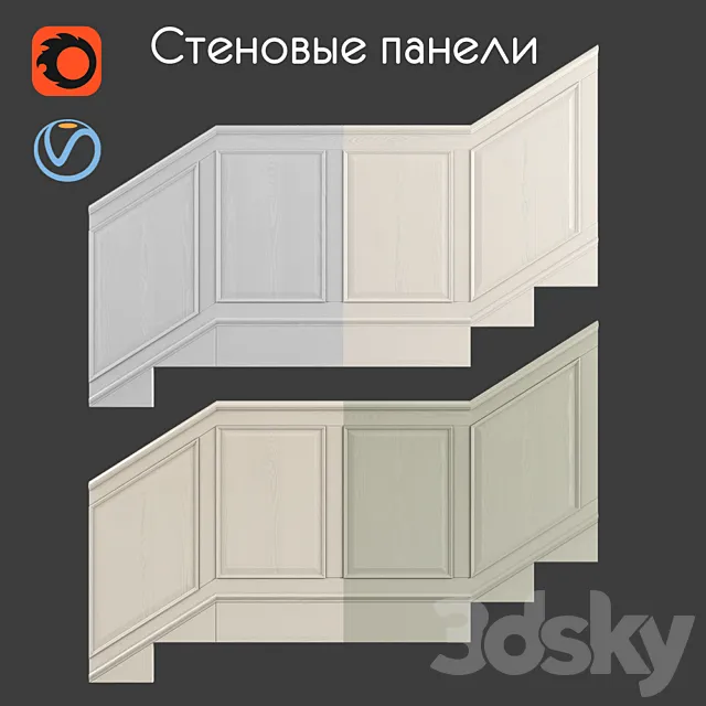 Wall Panels Set 2 3dmodel - 3dsky Decor Helper