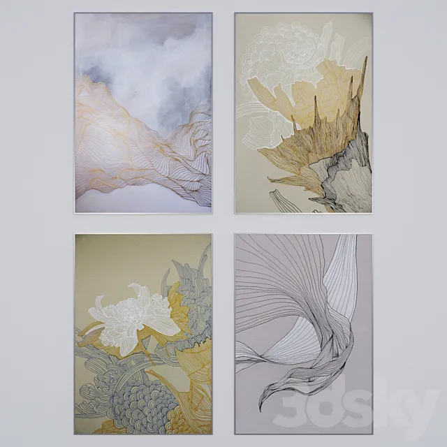 Wall Pictures 32 3D Model Wall Pictures 32 3D Model