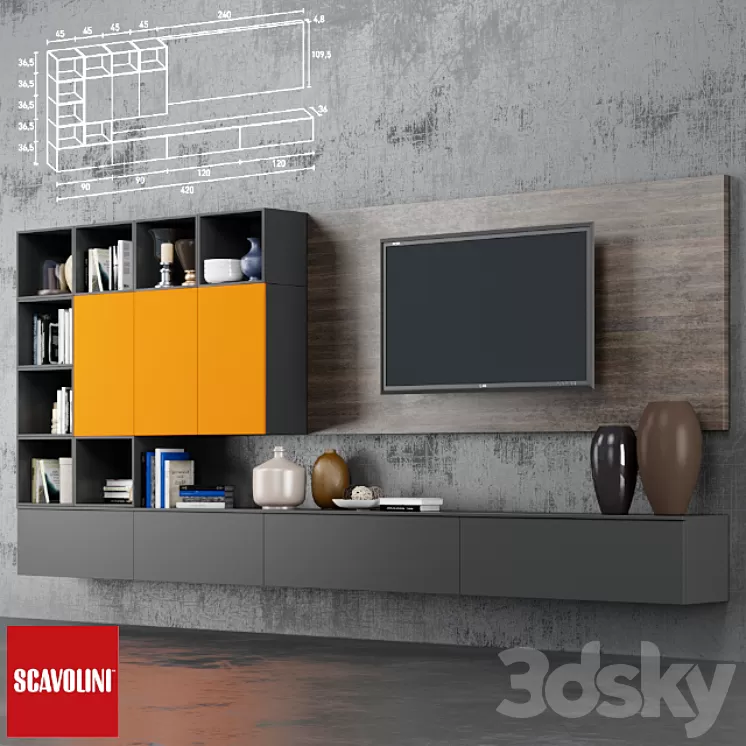 Wall Scavolini 2 3D Model Wall Scavolini 2 3D Model