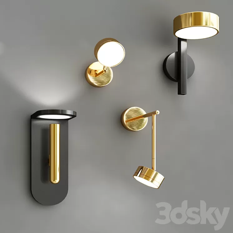 wall sconce collection 2 3D Model wall sconce collection 2 3D Model