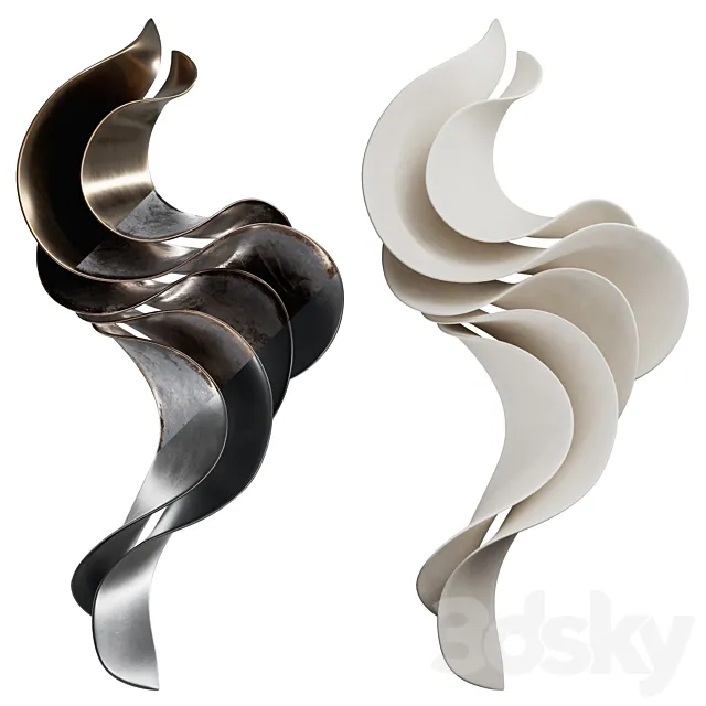 Wall sculpture Abstract Wave Vasso Fragkou 06 3D Model