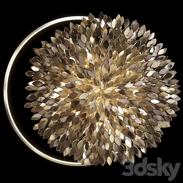 Wall sculpture Artetfloritude with lighting 3D Model Wall sculpture Artetfloritude with lighting 3D Model