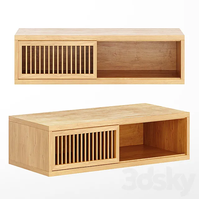 Wall shelf in oak pilpao color oak LA REDOUTE INTERIEURS Art. 4171128 _ GJP437 3D Model Wall shelf in oak pilpao color oak LA REDOUTE INTERIEURS Art. 4171128 _ GJP437 3D Model