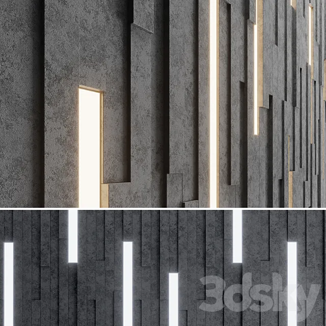 Wall Stone Stripes 3D Model Wall Stone Stripes 3D Model