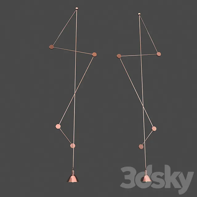 Wall String Ceiling Lamp 3DModel Wall String Ceiling Lamp 3DModel