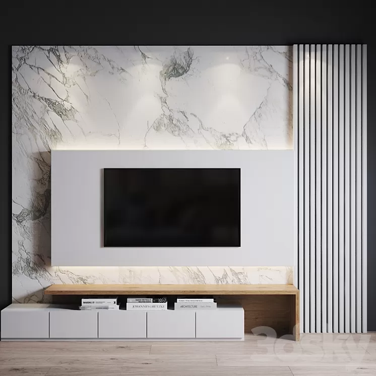 WALL TV SET 1 3D Model