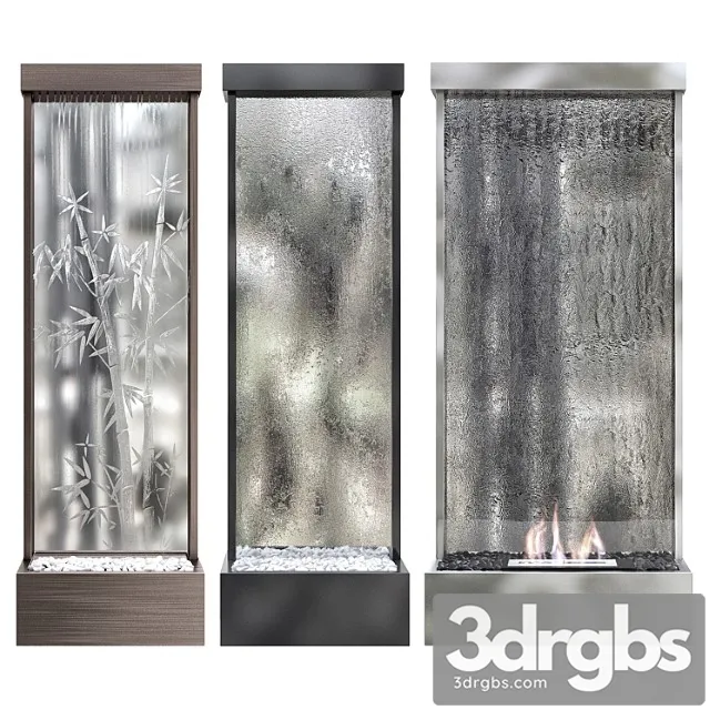 Wall watter waterfall 3 3D Model Download