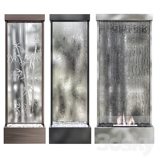 Wall watter waterfall 3 3D Model Wall watter waterfall 3 3D Model