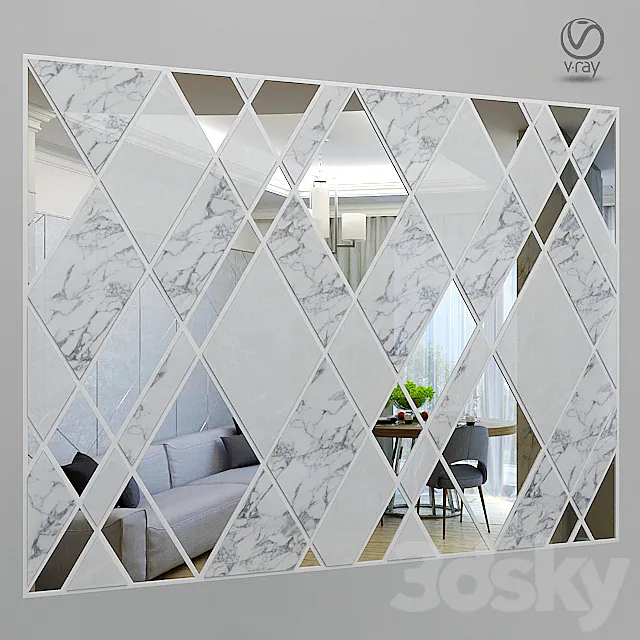 Wall_Panel_with_Mirrors 3D Model
