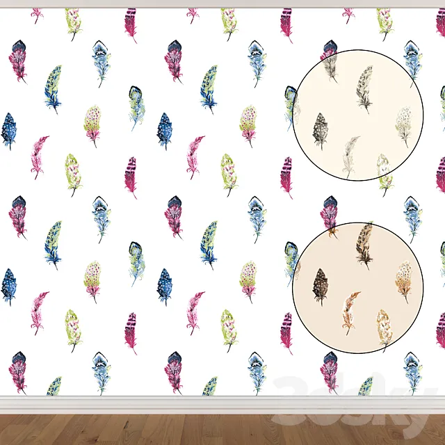 Wallpapers Set 146 (3 colors) 3DModel Wallpapers Set 146 (3 colors) 3DModel