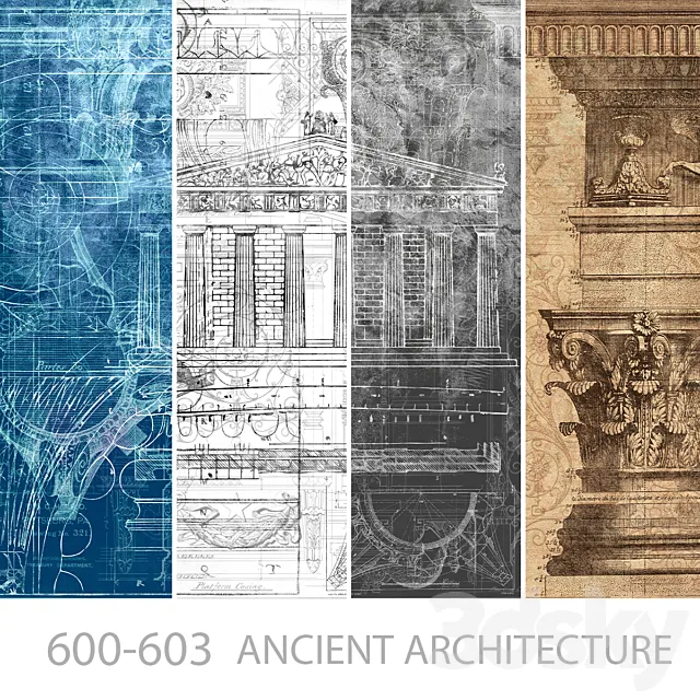 Wallpapers_Ancient architecture_Designer wallpapers_Panels_Photowall-paper_Fresco 3D Model